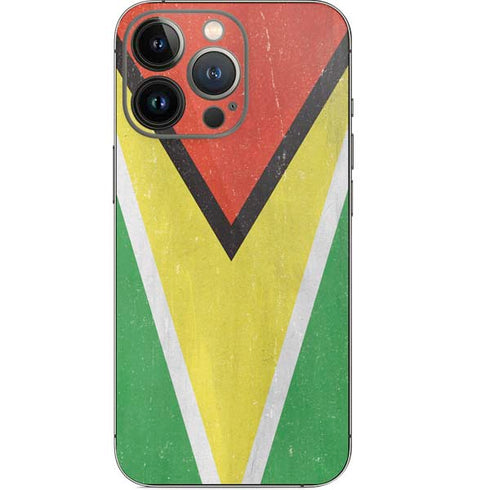 Guyana Flag Distressed iPhone 14 Pro Skin